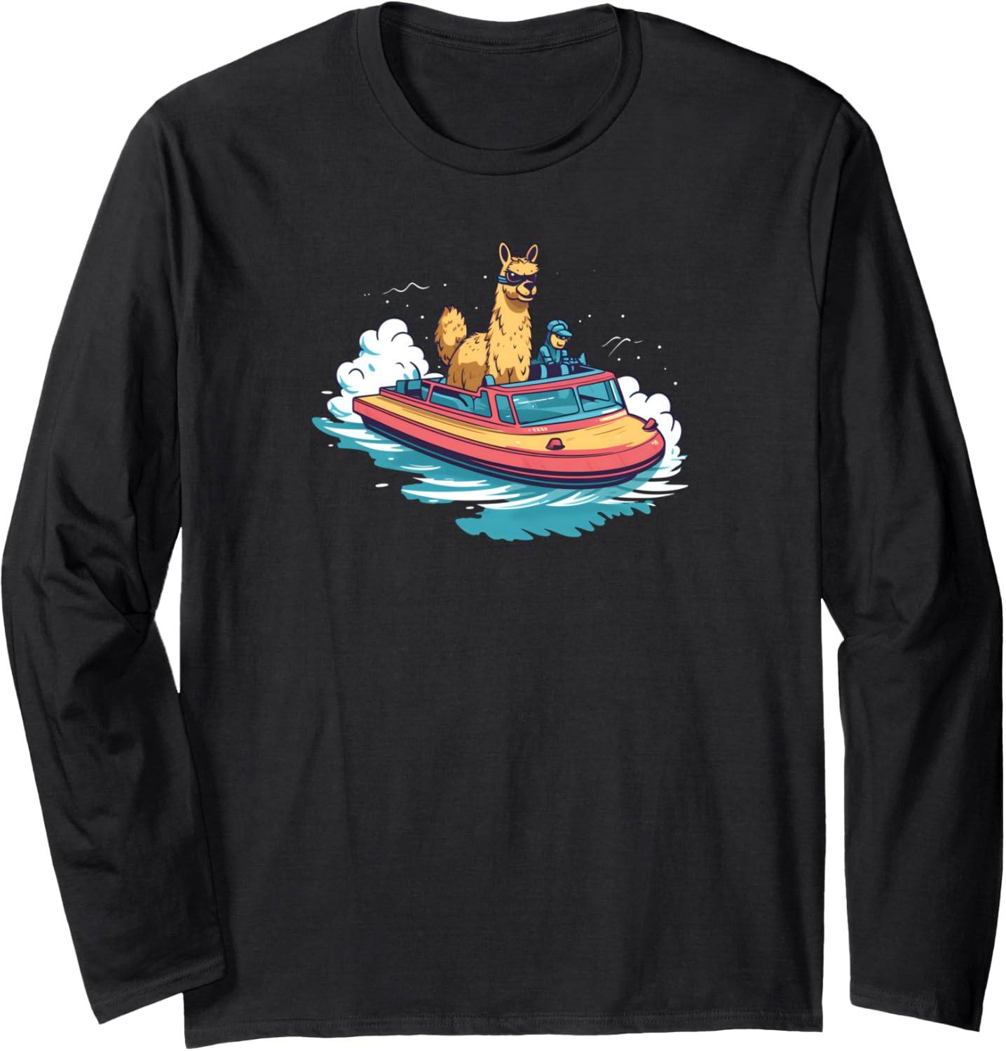 Llama Alpaca On A Boat Design Boating Long