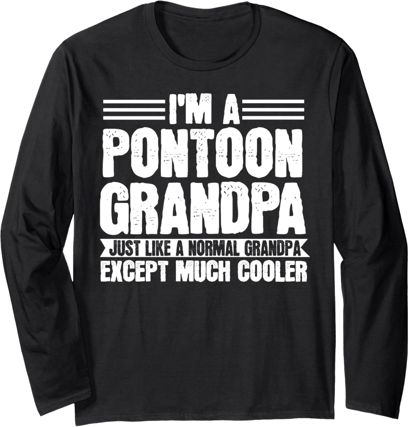Pontoon Grandpa Boat Captain Boating Long Sleeve