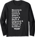 Top Gun Maverick Goose Iceman Slider All Names Logo Long Sleeve