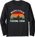 Wheelchair Fisherman Boating Disabled Retro Handicap Fisher Long