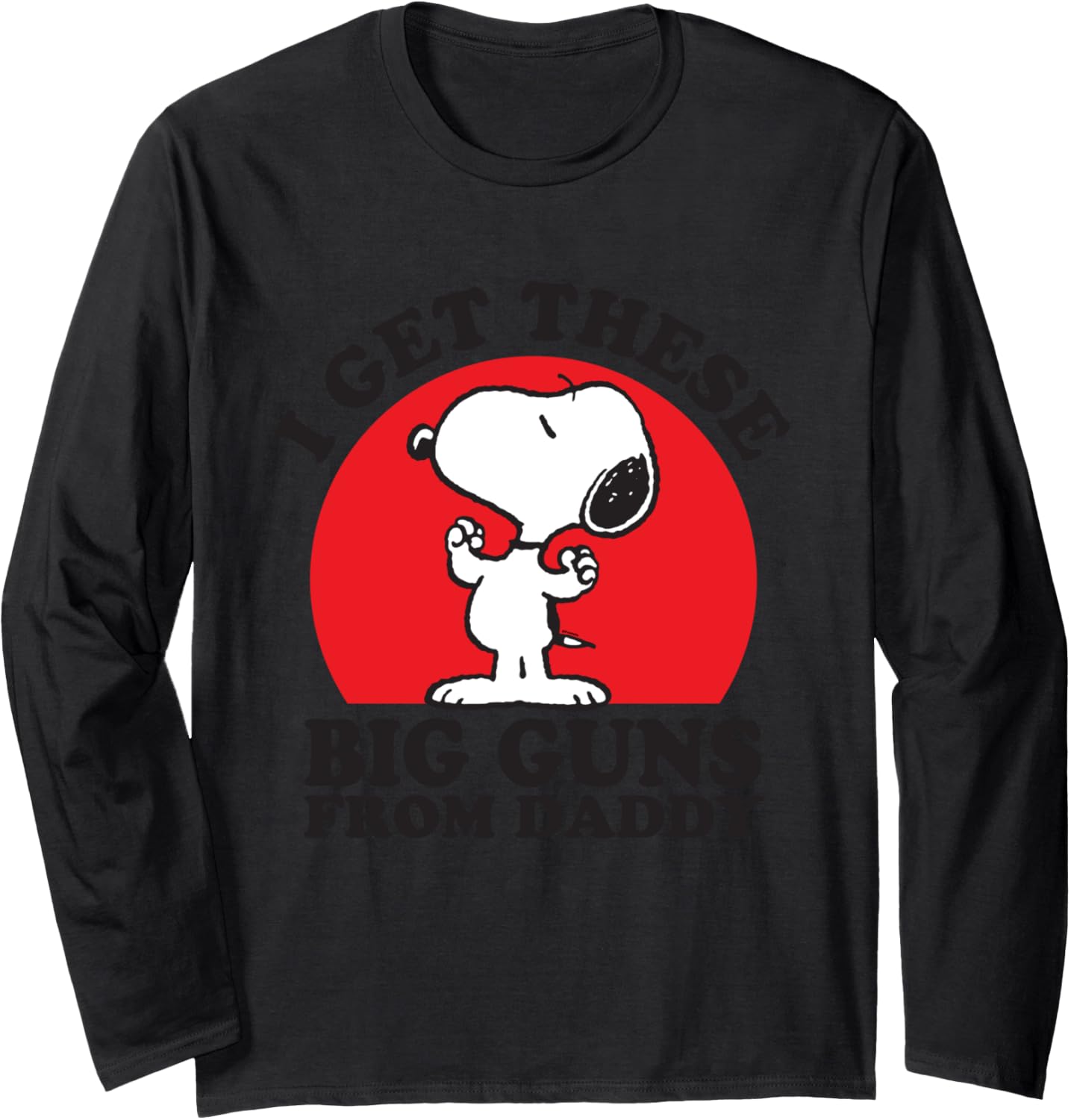 Peanuts Fathers Day Big Gun Snoopy Long Sleeve T Shirt Long Sleeve