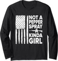 Not A Pepper Spray Kind Of Girl Patriotic Flag Gun Ammo Long