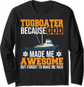 Tugboat Captain Tugging Expert Towboater Lover Tugboat Long