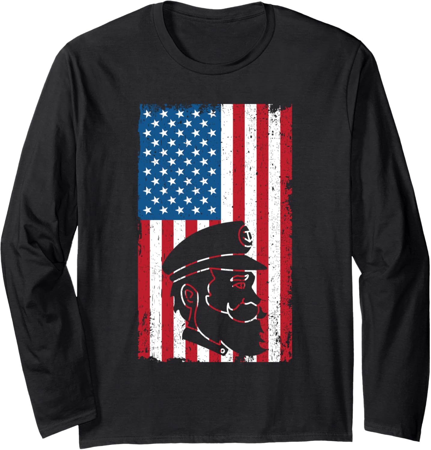 Boat Patriotic Captain Fishing Boating Long Sleeve