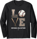 Baseball Love Michael Salvatore Prospect Baseball Fan Gear Long Sleeve