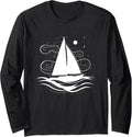 Sailing Boat Drawing Boating Water Sport Long Sleeve