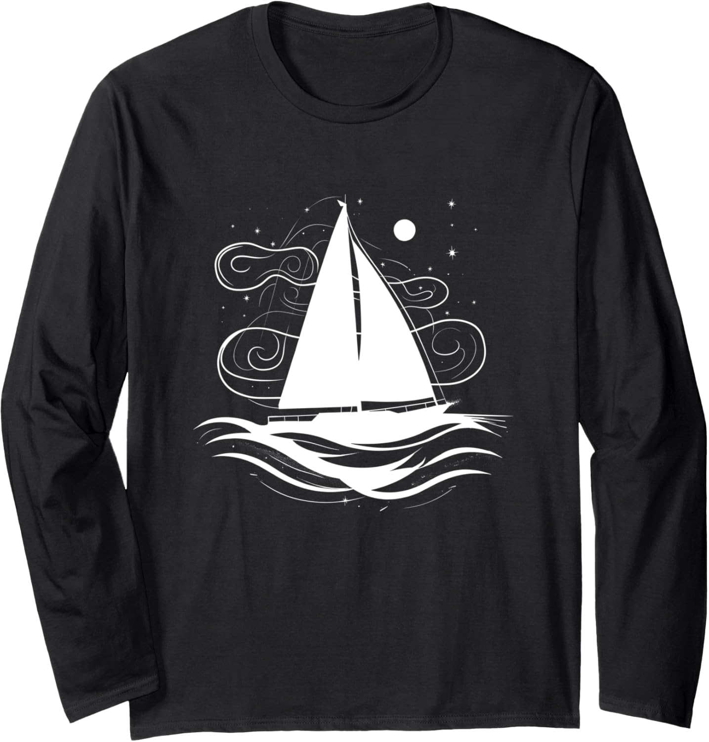 Sailing Boat Drawing Boating Water Sport Long Sleeve