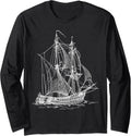 Vintage Pirate Ship Retro Nautical Boat Captain Long