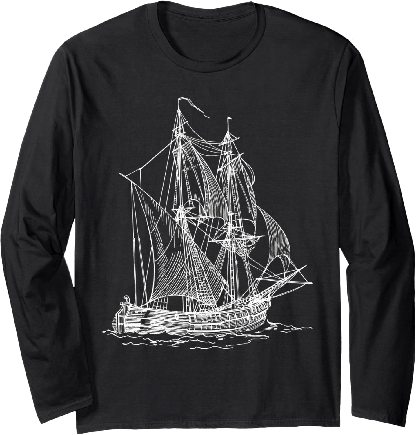 Vintage Pirate Ship Retro Nautical Boat Captain Long