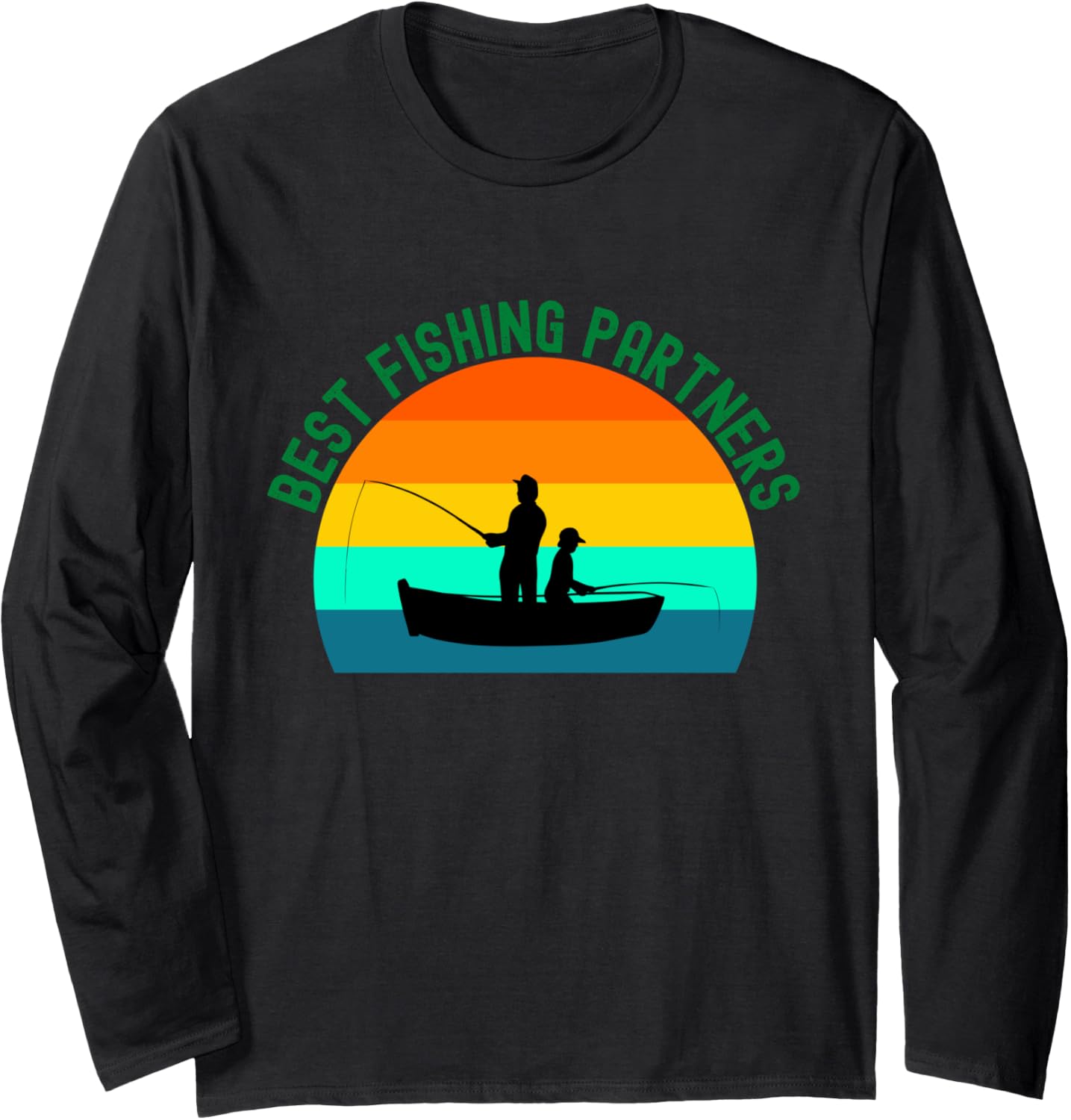 Best Fishing Partners Father Son In Boat Retro