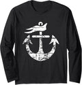 Anchor Sketch Boat Sport Sailing Trip Long Sleeve