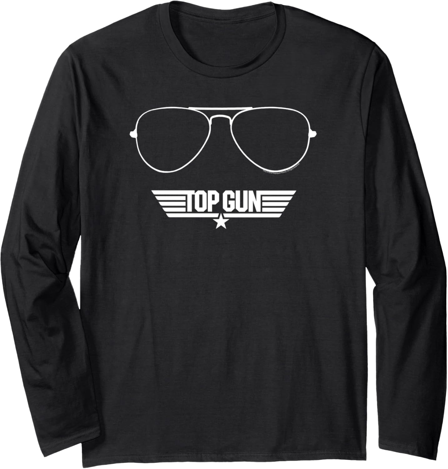 Top Gun White Sunglasses Logo In White Action Movie Long Sleeve