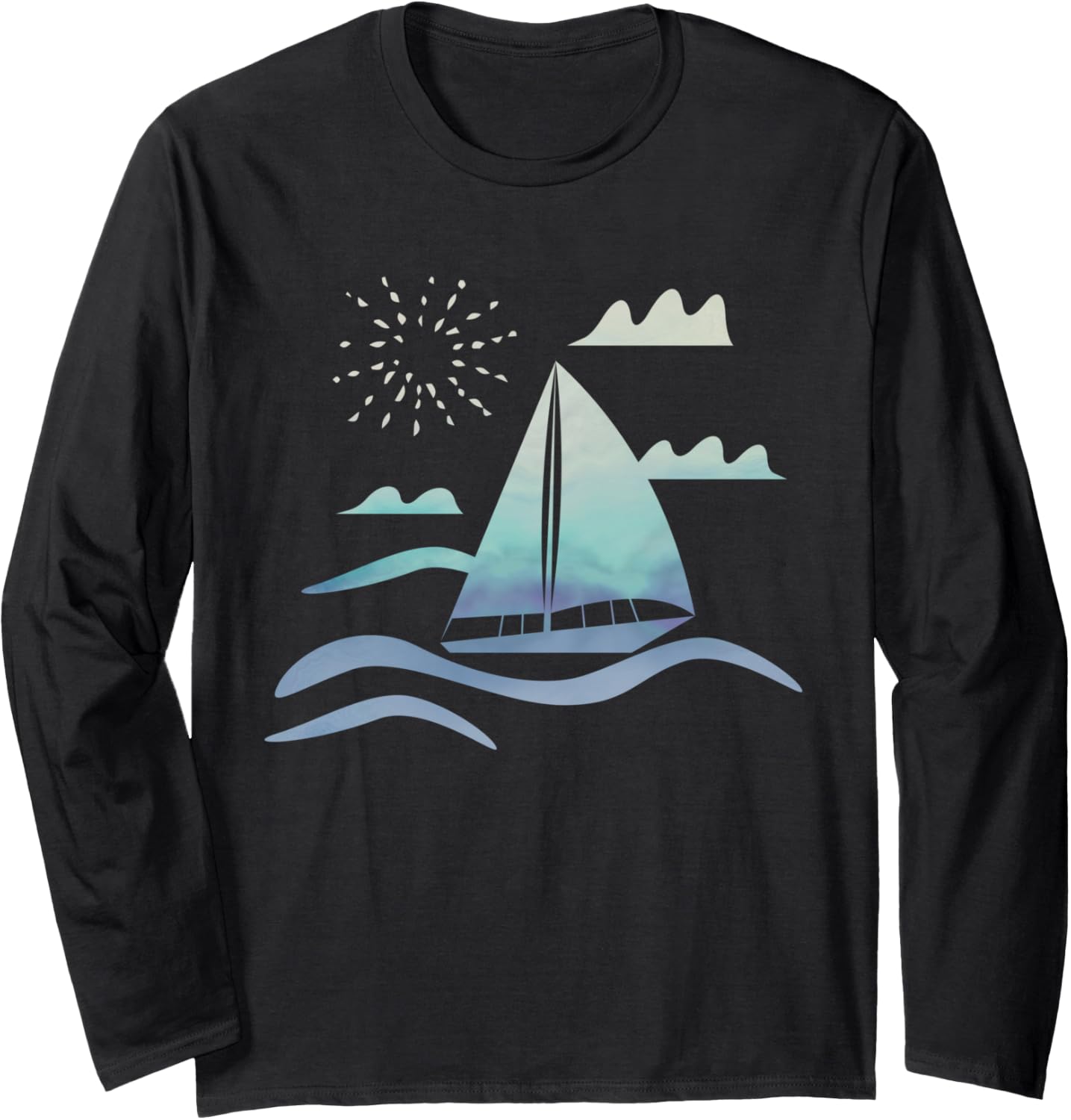 Sailing Sailboat Sail Boating Captain Vintage Long Sleeve