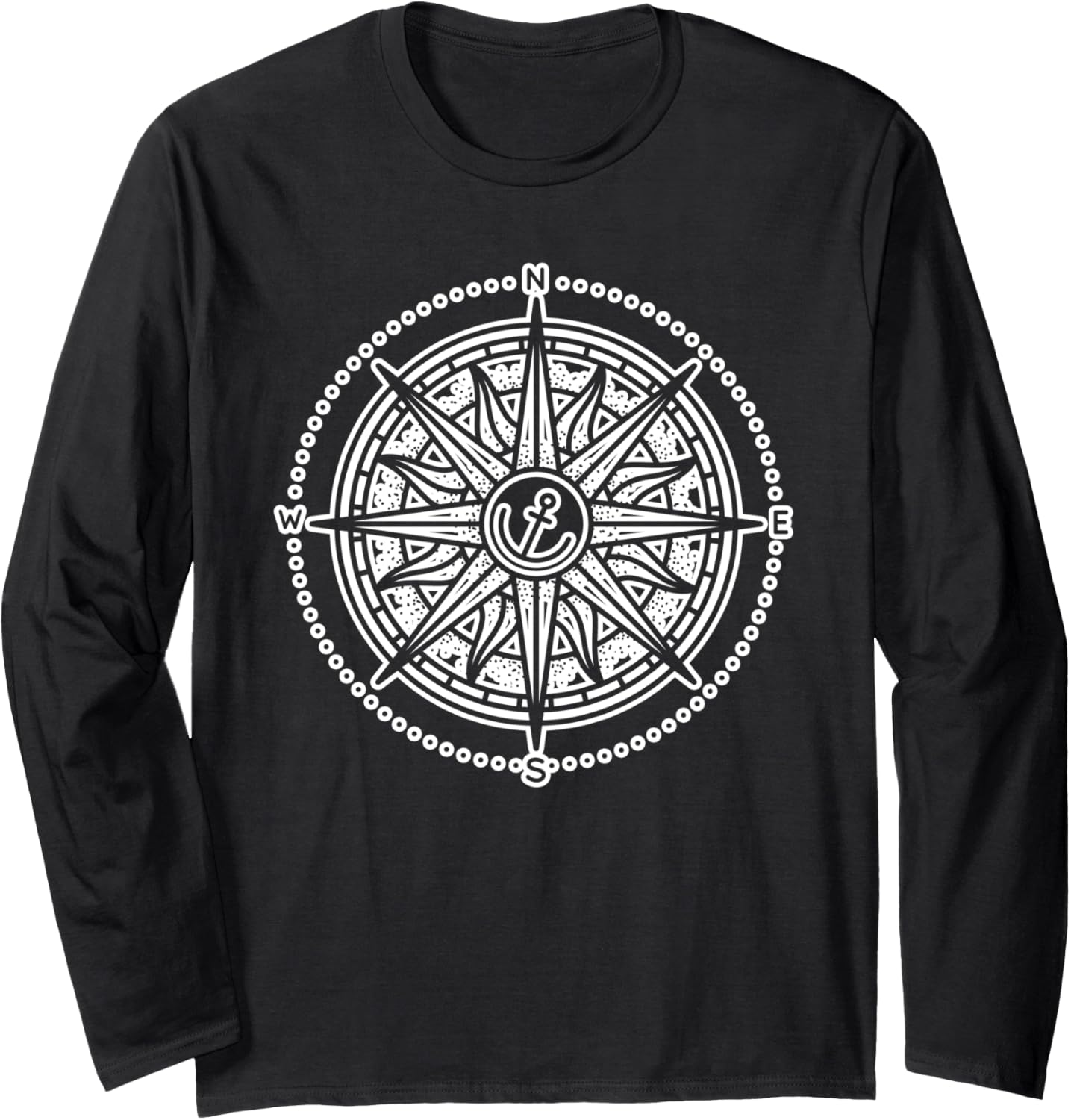 Compass Nautical Device Sailing Boating Boater Long Sleeve