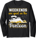 Pontoon Boat Captain Funny Weekends Retro Vintage Novelty