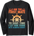 Funny First Mate Men Women Pontoon Boat Captain
