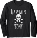 Captain Tony Vintage Personalized Pirate Boating Long Sleeve
