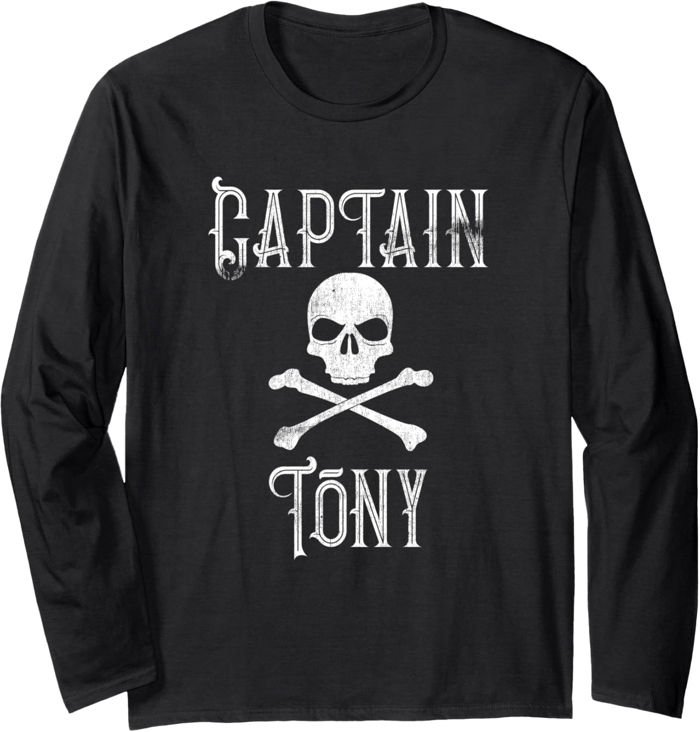 Captain Tony Vintage Personalized Pirate Boating Long Sleeve