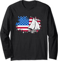 Sailor Sailing Sailboat Captain Boat Us Flag Long