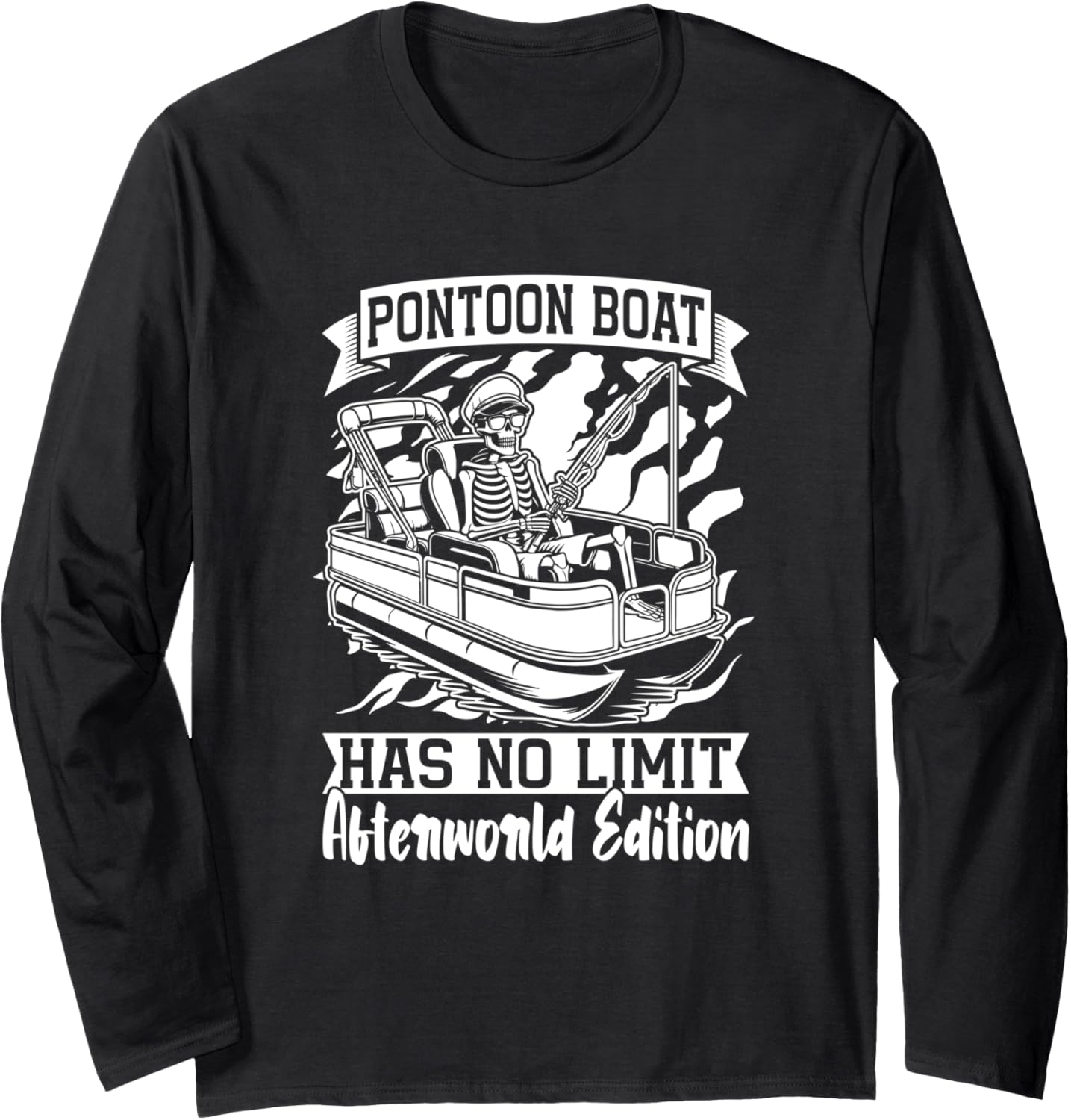 Lake Skeleton Boating Pontoon Boat Long Sleeve