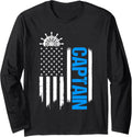 Captain American Flag Boat Long Sleeve