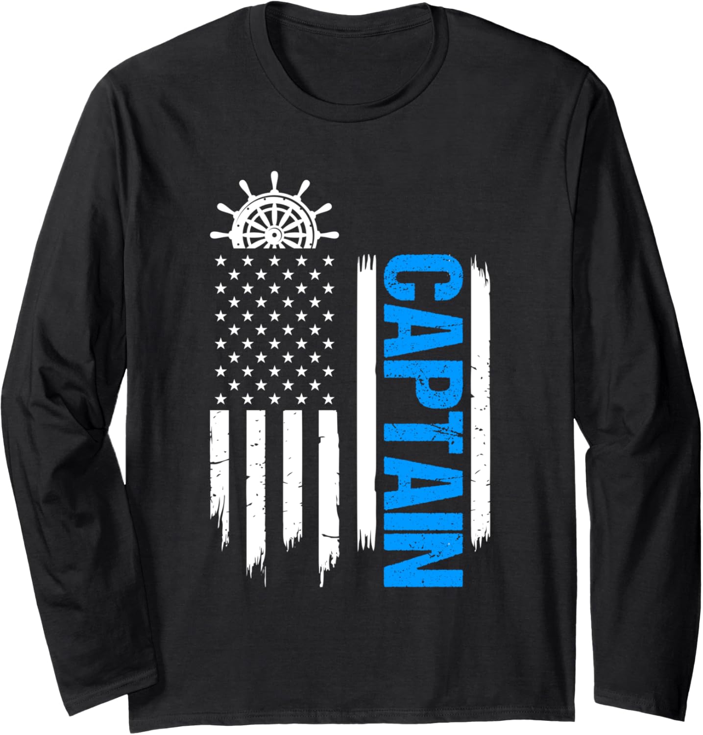Captain American Flag Boat Long Sleeve