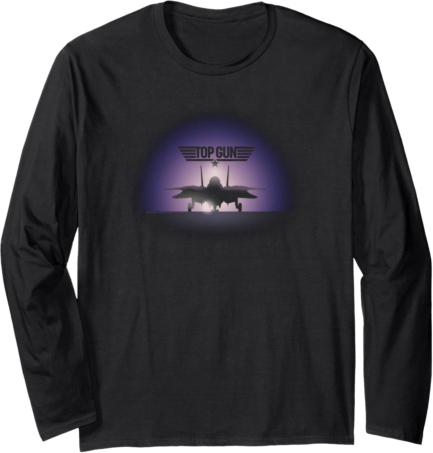Top Gun F14 Fighter Jet Silhouette Classic Action Movie Long Sleeve