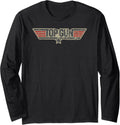 Top Gun Aged Distressed Color Logo Action Movie Long Sleeve