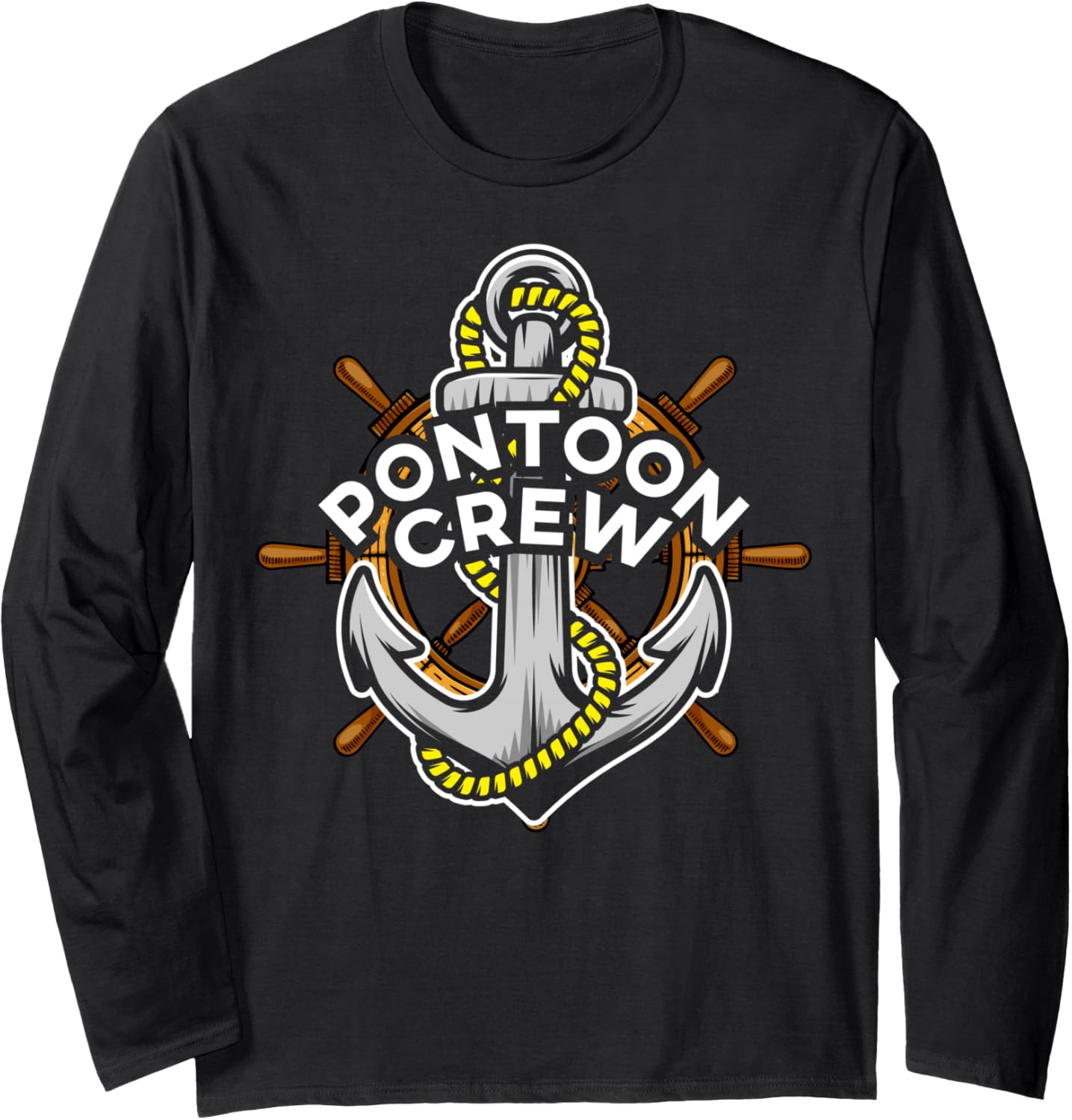 Pontoon Crew Boat Anchor Boating Owner Novelty Long