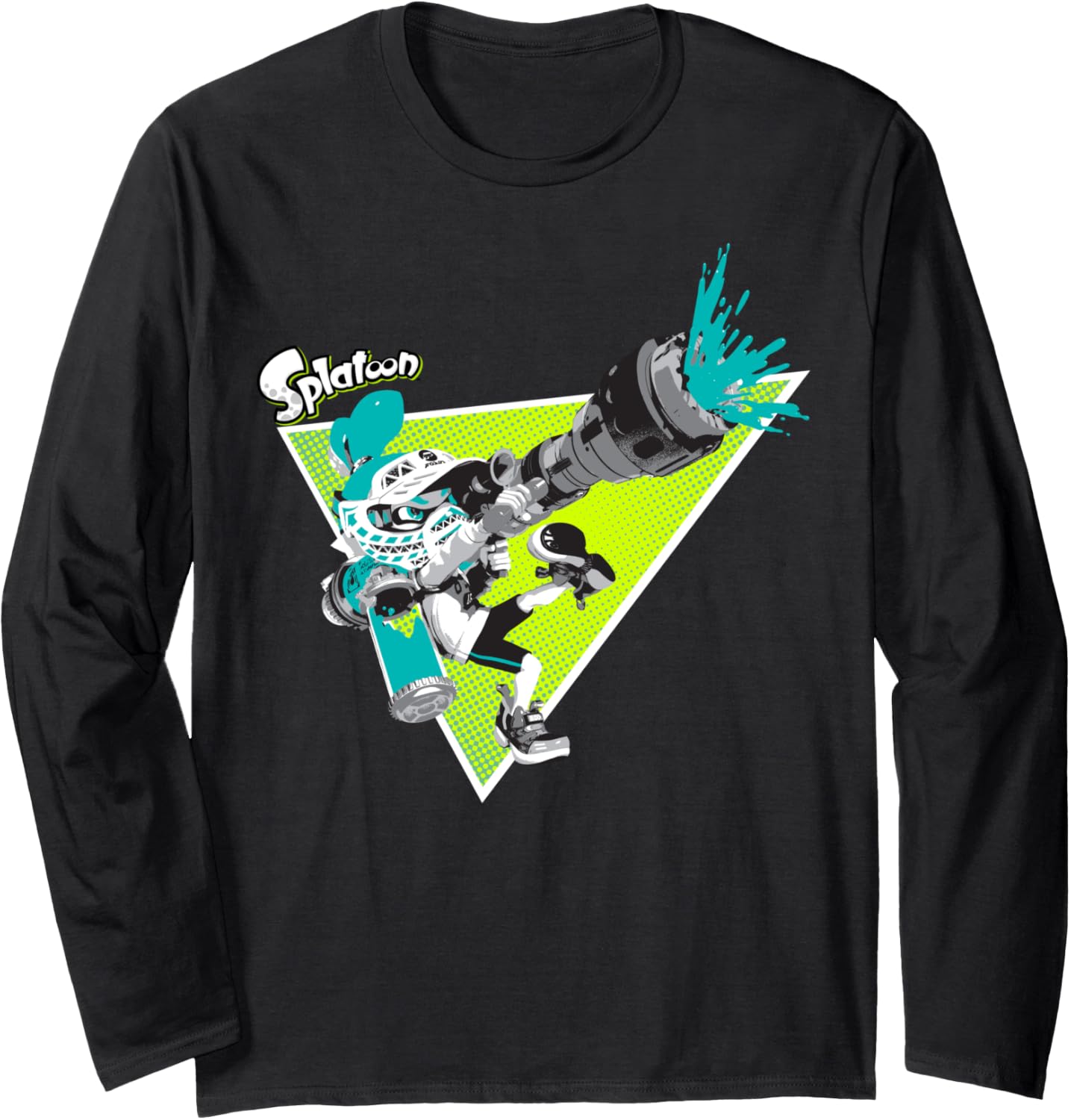 Nintendo Splatoon Green Inkling Splat Gun Long Sleeve Tee Long Sleeve