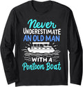 Pontoon Captain Boating Old Man Long Sleeve