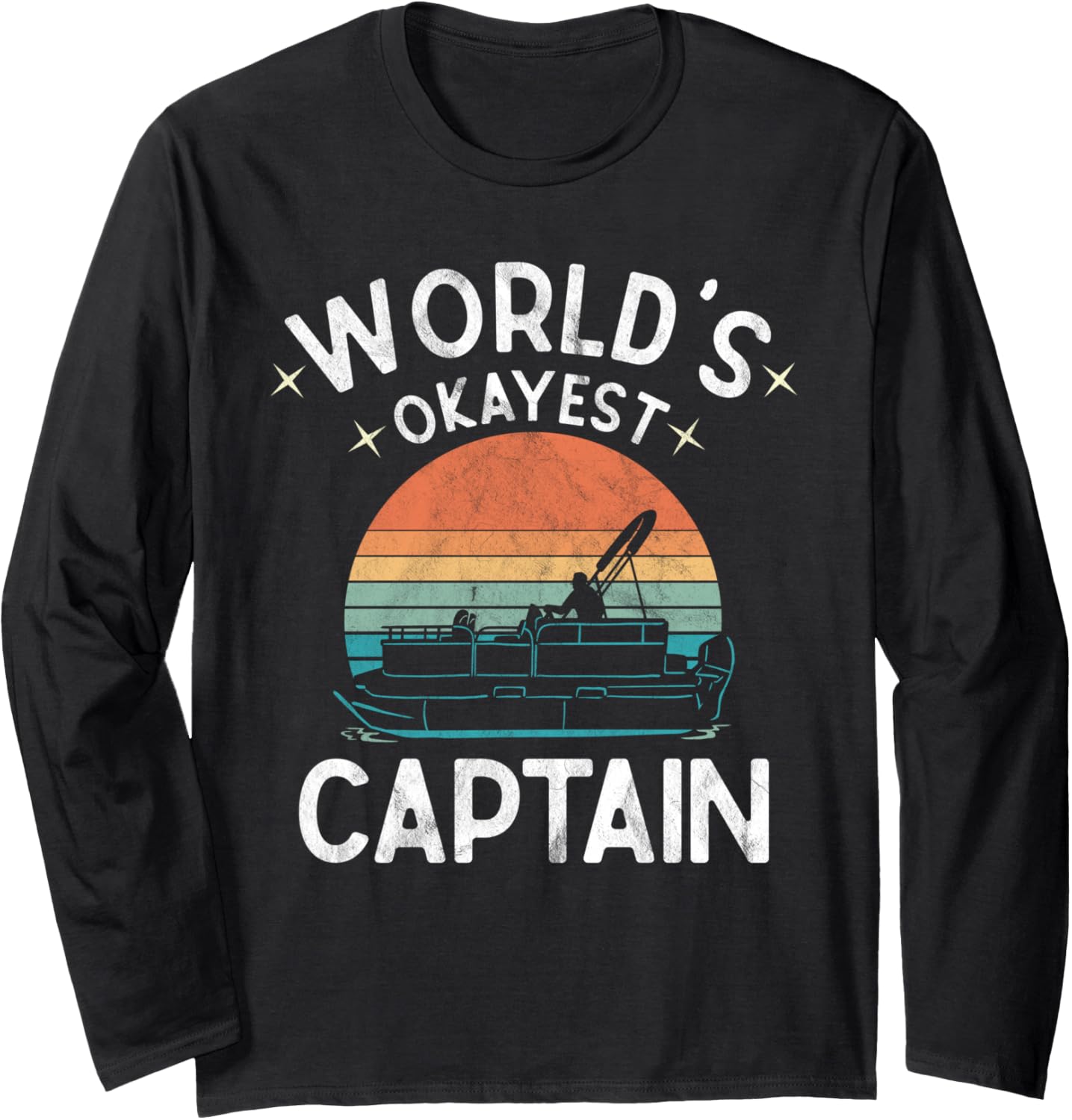World S Okayest Captain Quote Retro Vintage Boating