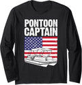 Cool Pontoon Boat Captain Art Men Women Pontoon
