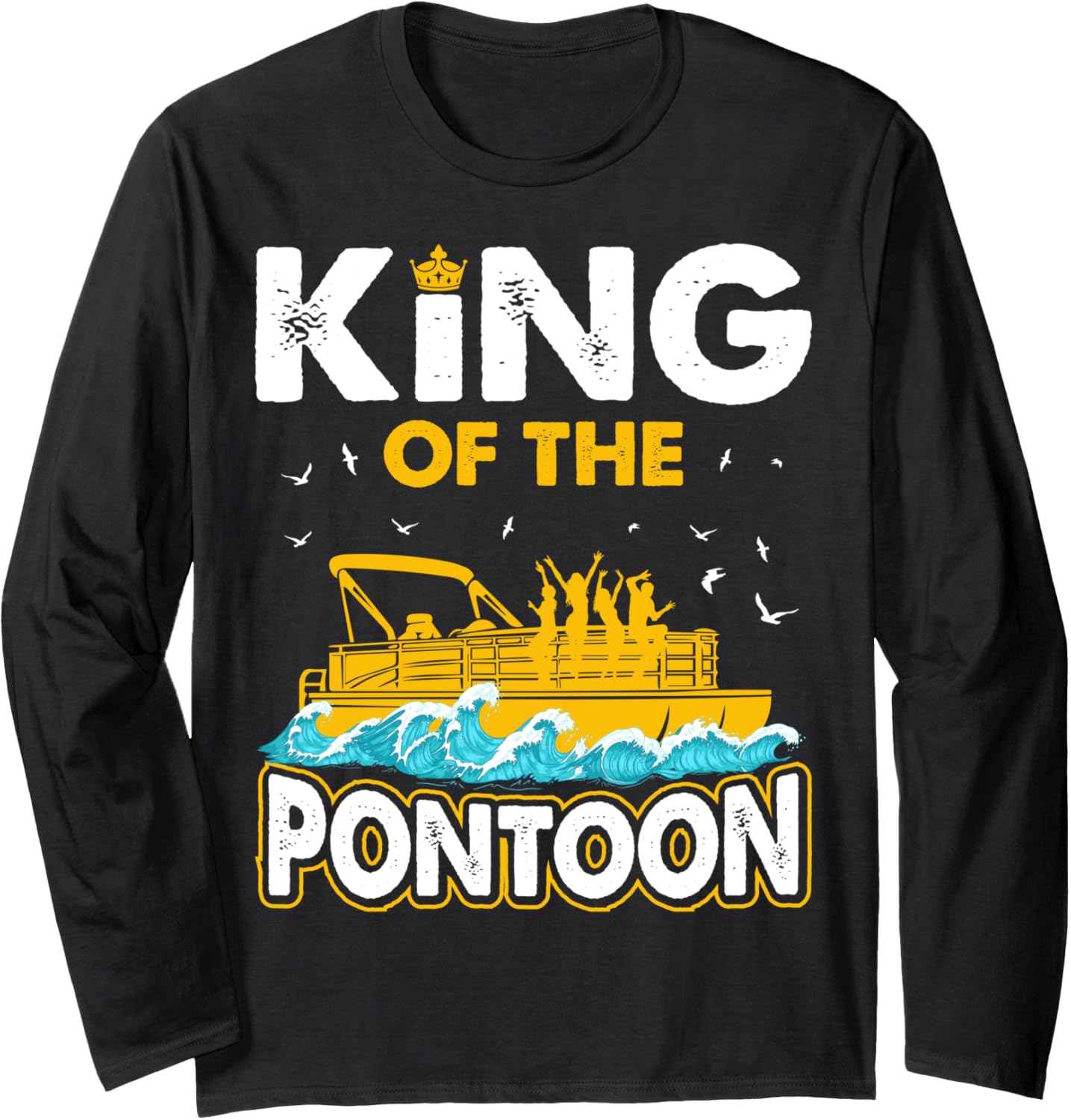 Pontoon Captain Funny Boating Boat Owner Novelty Long