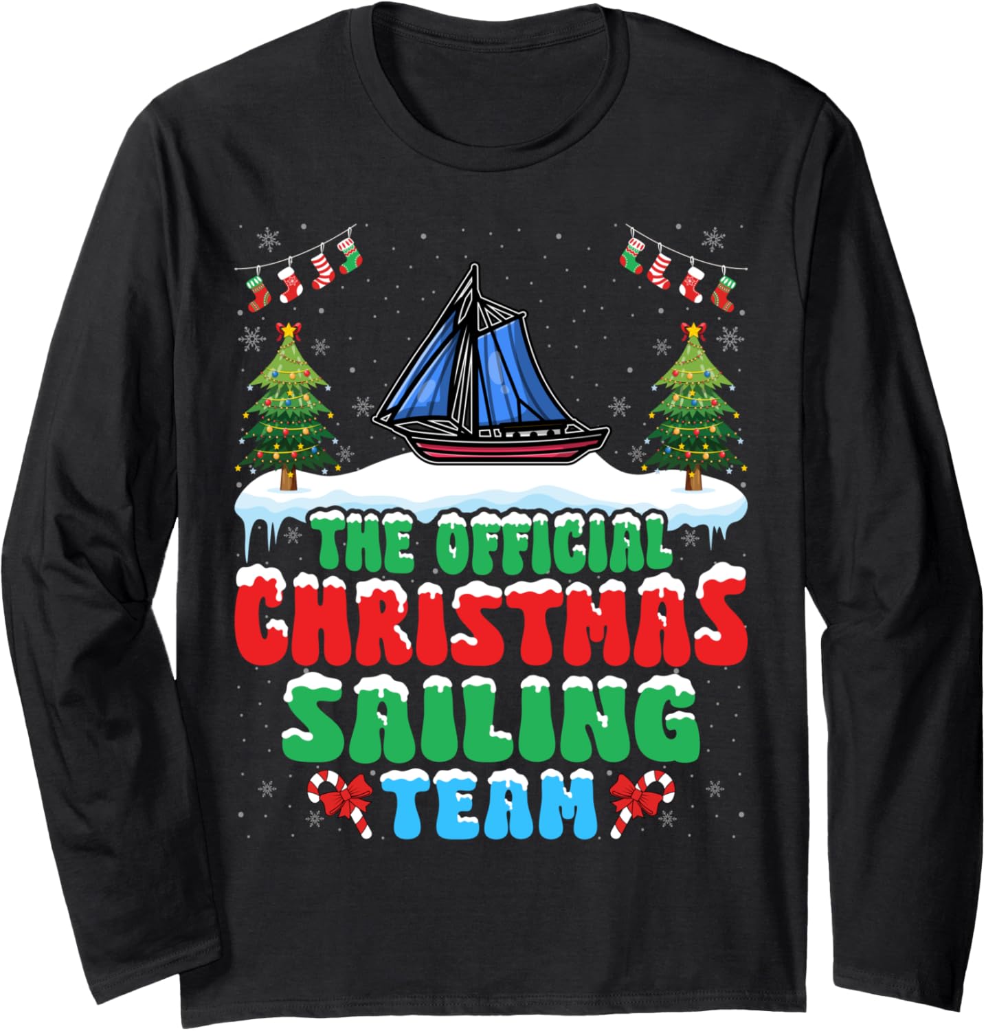 Christmas Sailing Team Funny Sailing Sailor Sailboat Xmas