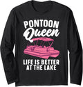 Funny Pontoon Boat Art Women Girls Lake Boating