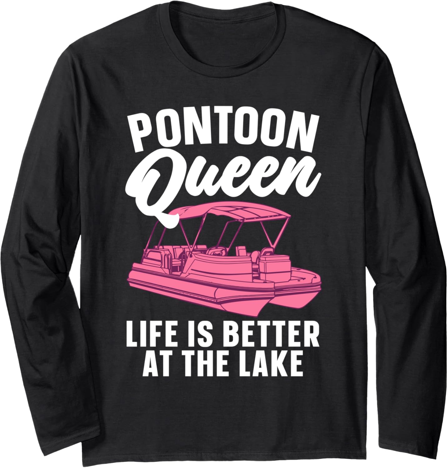 Funny Pontoon Boat Art Women Girls Lake Boating