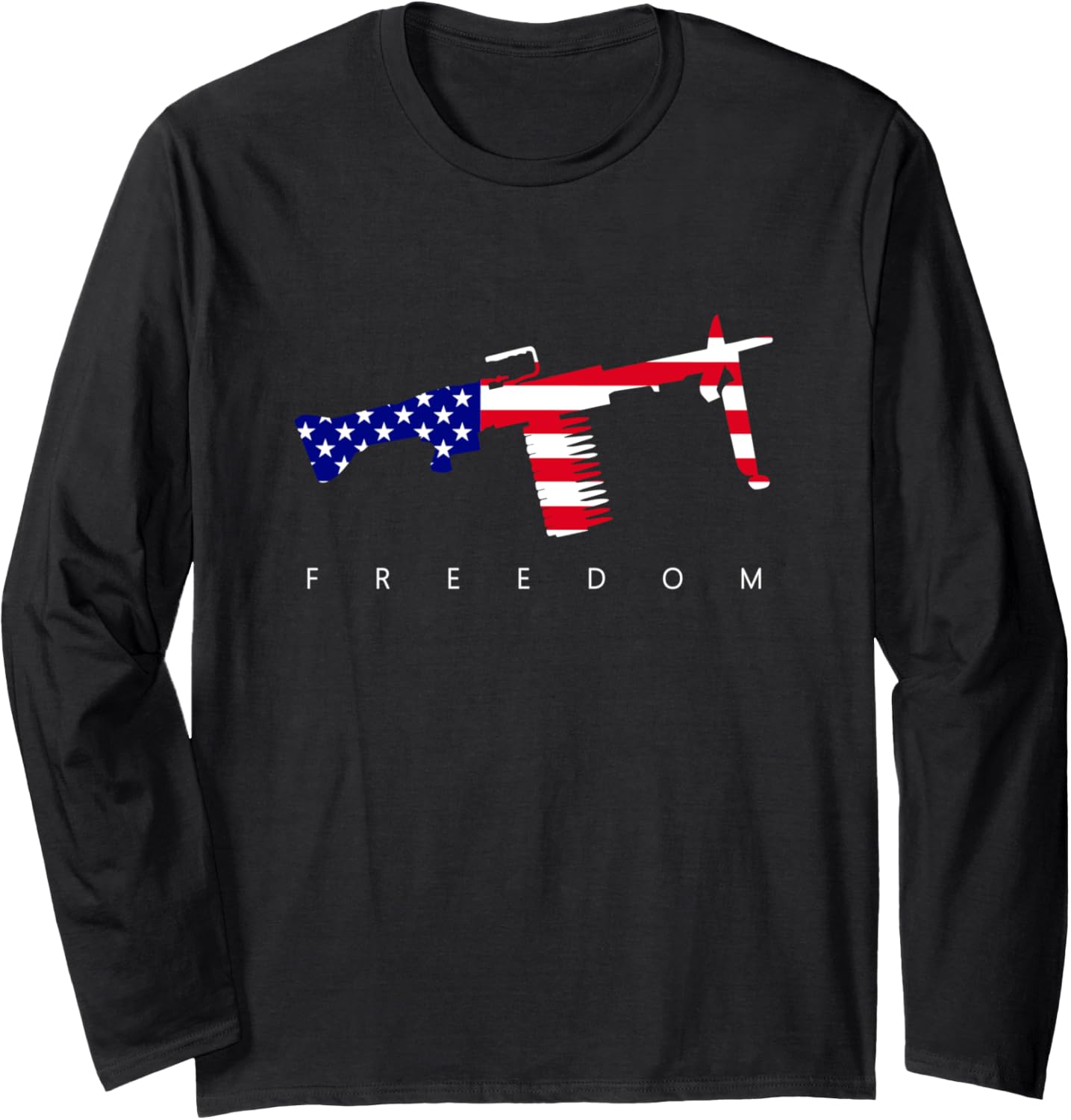 M249 Saw Gunner American Flag Responsible Gun Owners Long Sleeve