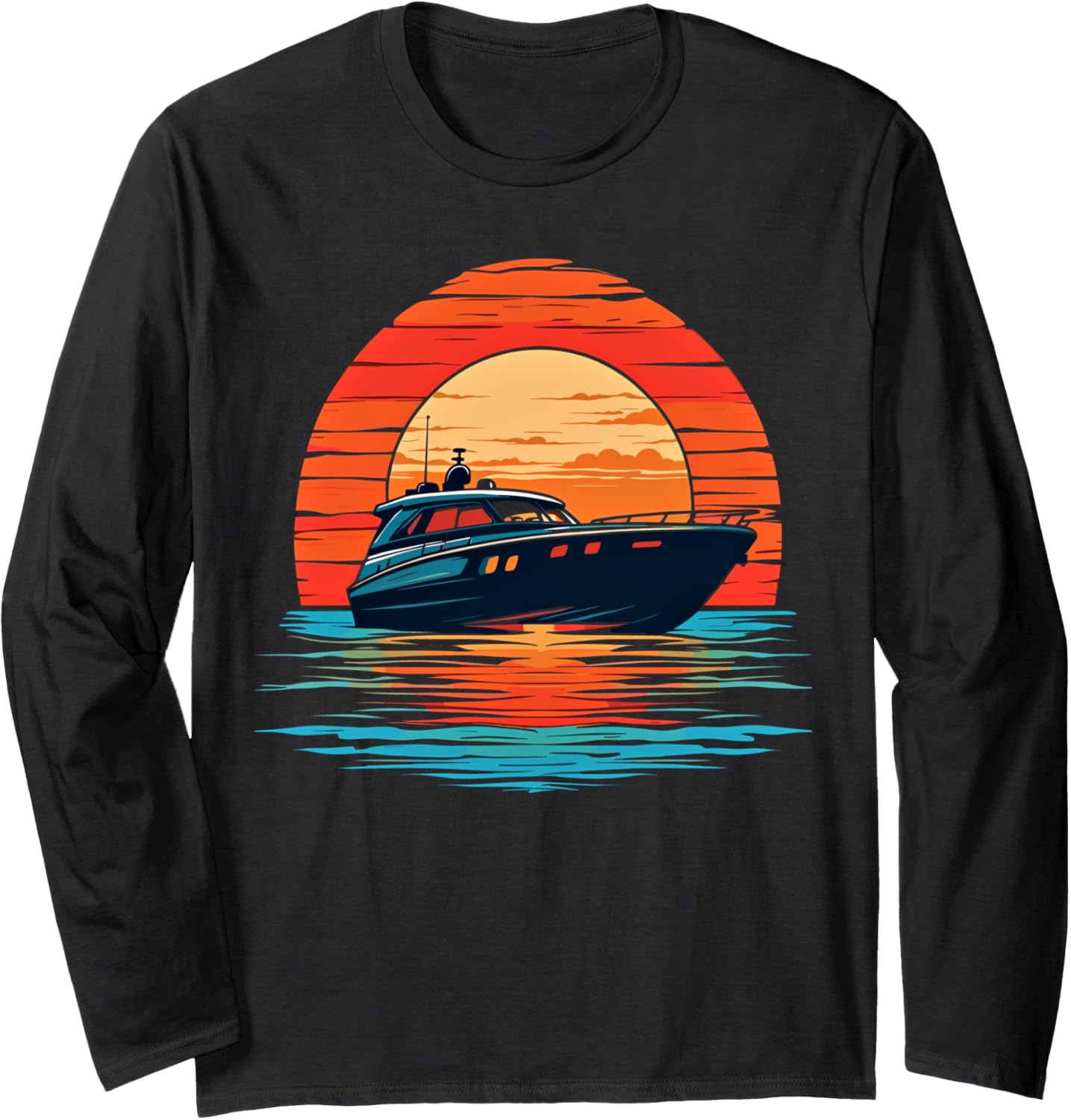 Motor Boat Yacht Cruise Summer Boating Long Sleeve
