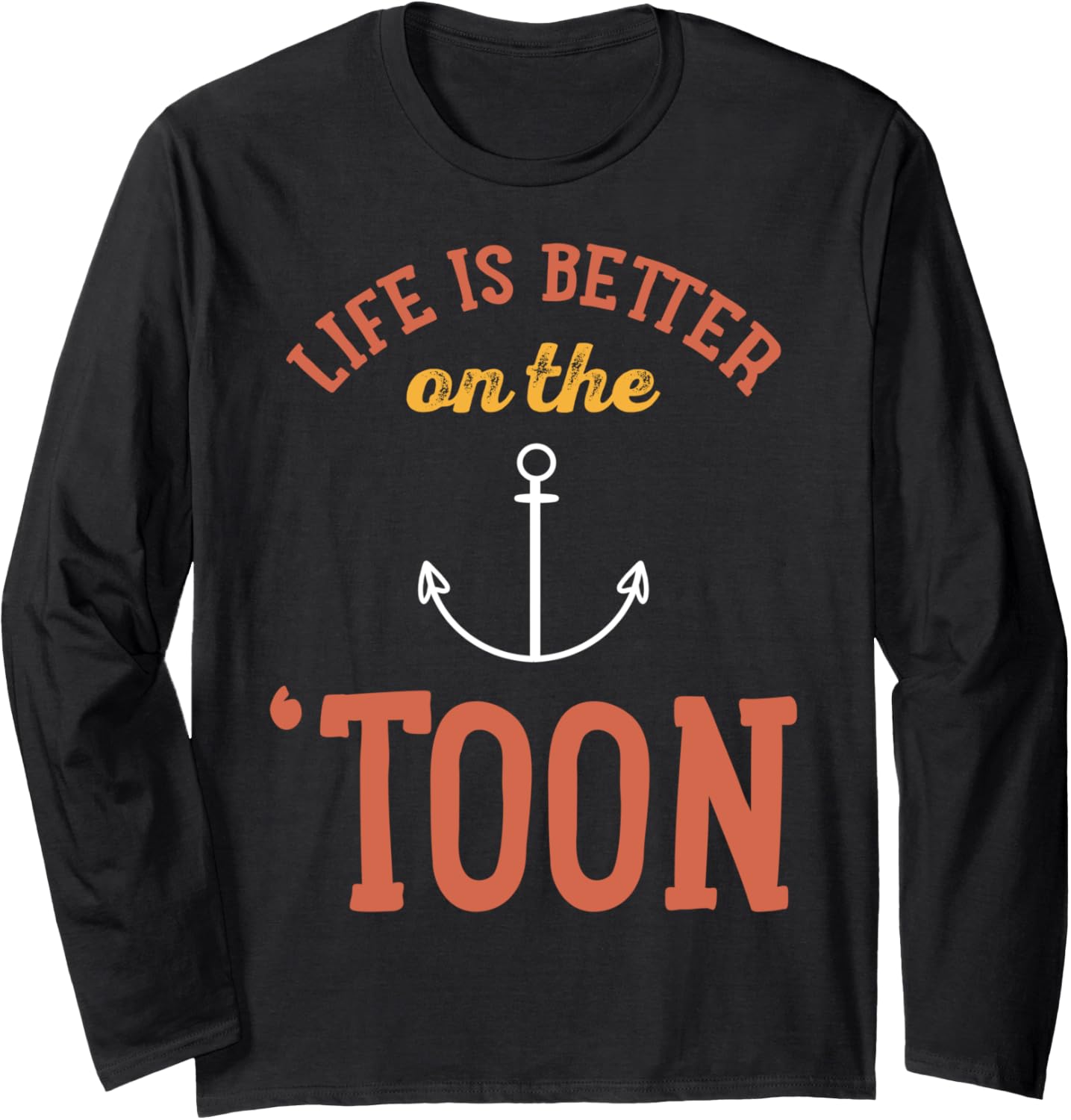 Pontoon Boat Captain Anchor Boating Long Sleeve