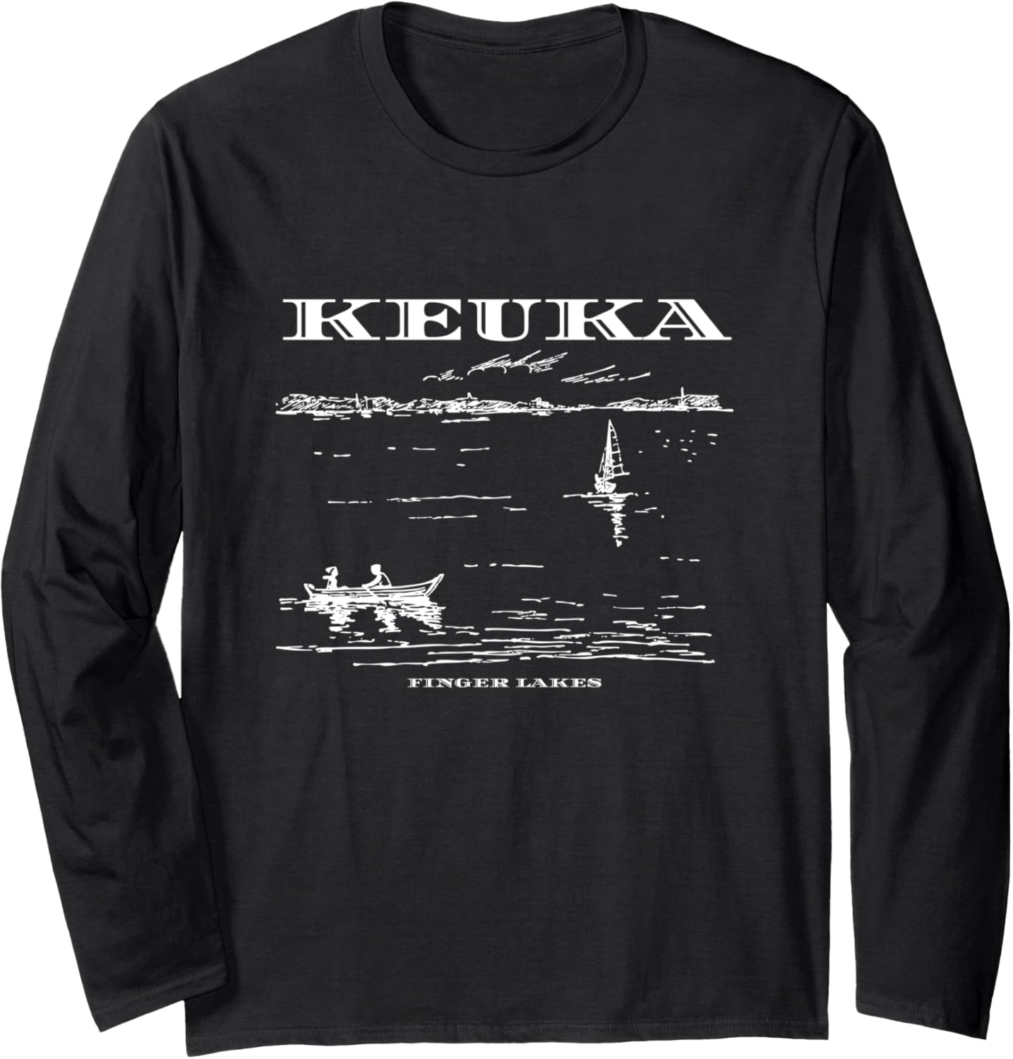 Scenic Keuka Lake Sailboat Canoeing Long Sleeve