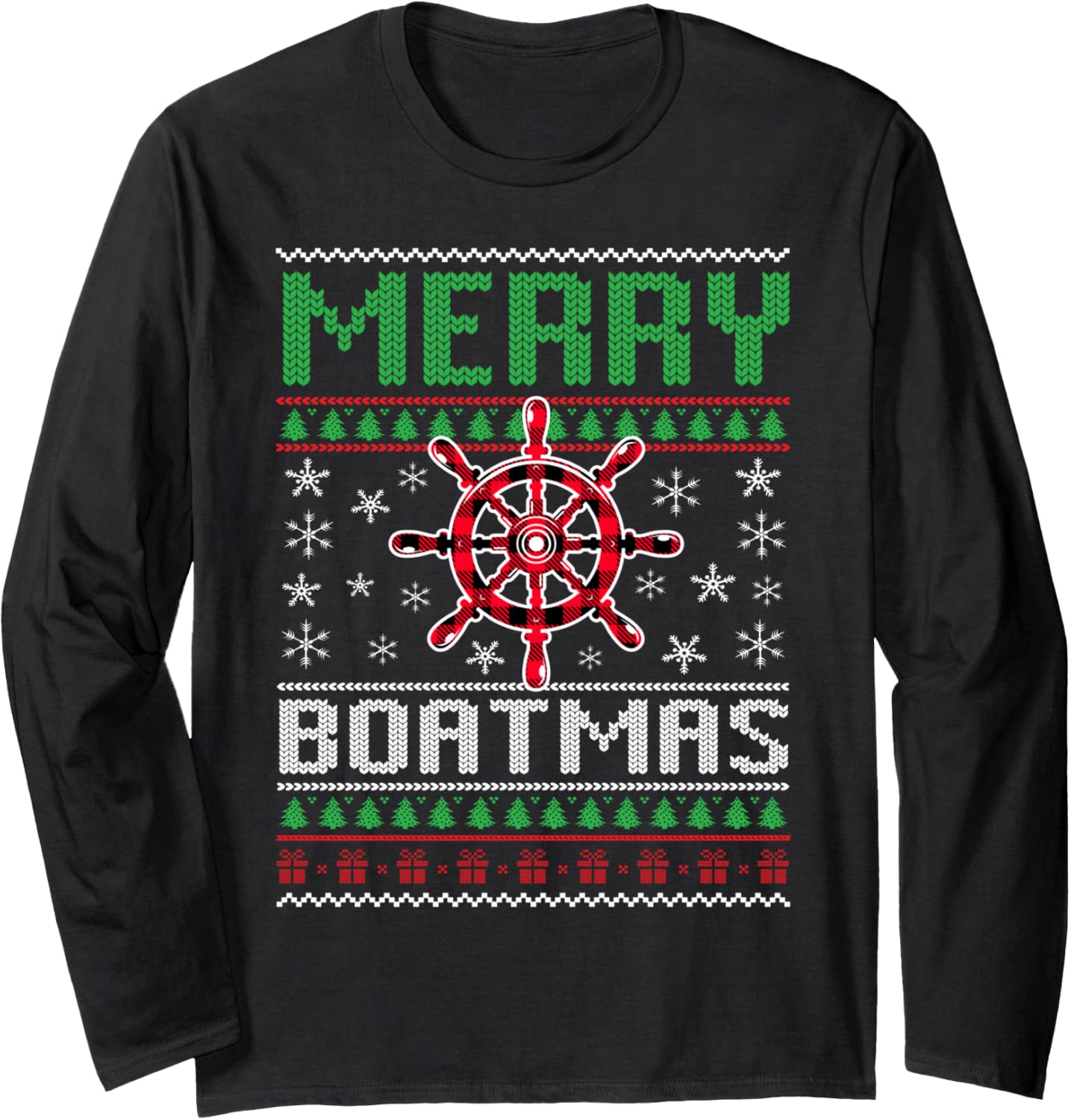 Merry Boatmas Boat Christmas Boater Boating Ugly Nautical