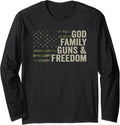 God Family Guns Freedom Faith Jesus Camo Gun Rights Long Sleeve