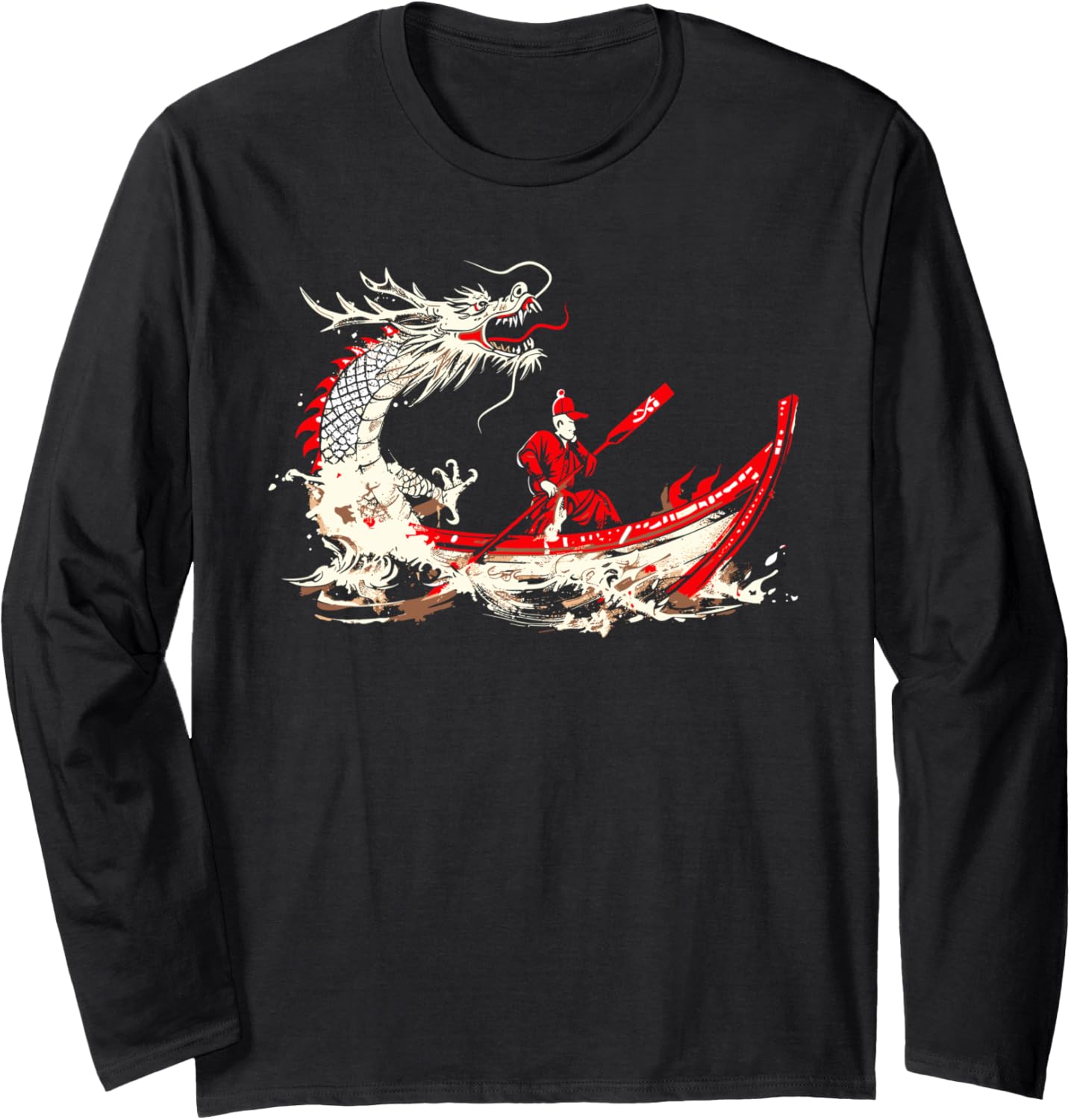 Dragon Boat Racing Enthusiast In Traditional Boat Long