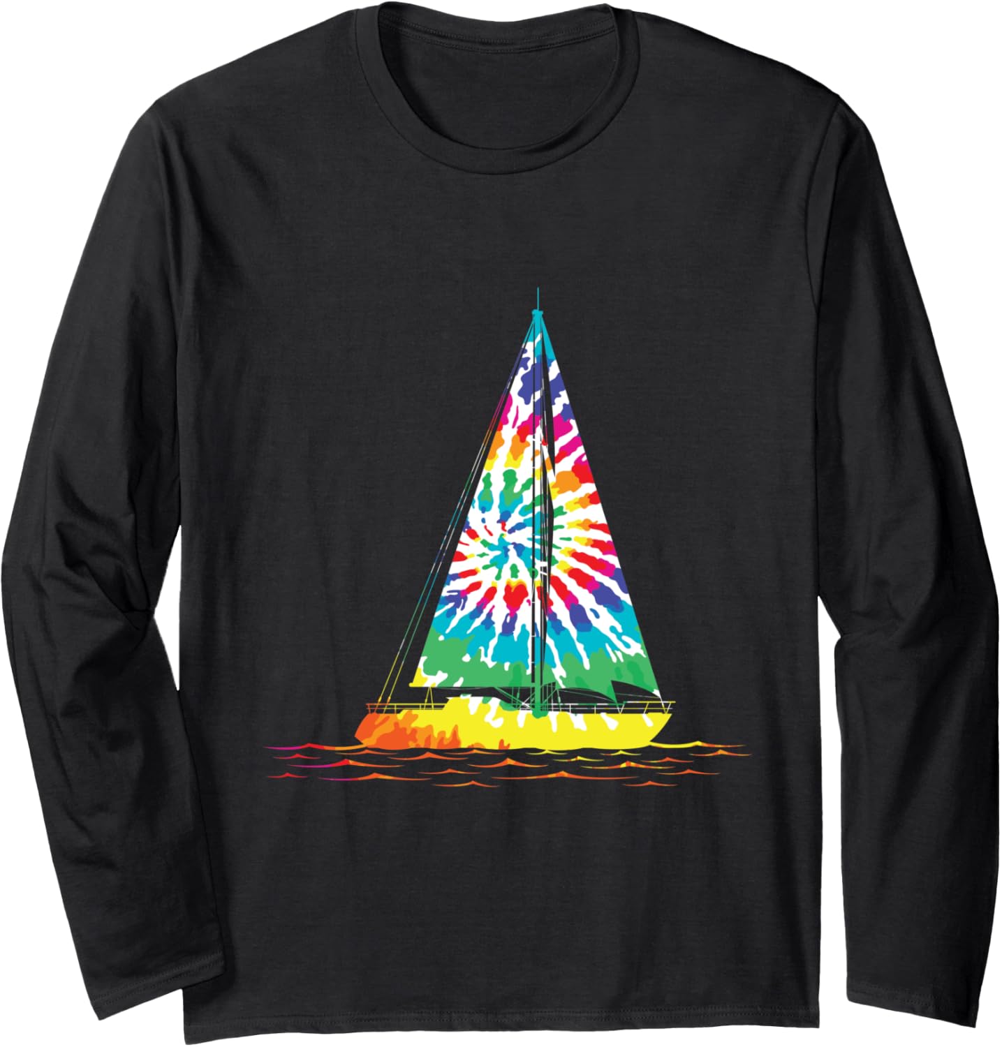 Fun Sailing Hippie Rainbow Tie Dye Sailboat Scene