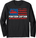 Pontoon Captain Usa Flag Boating American Boat Lake