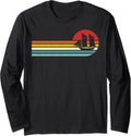 Vintage Retro Sunset Sailing Sailboat Boating Sailor Long