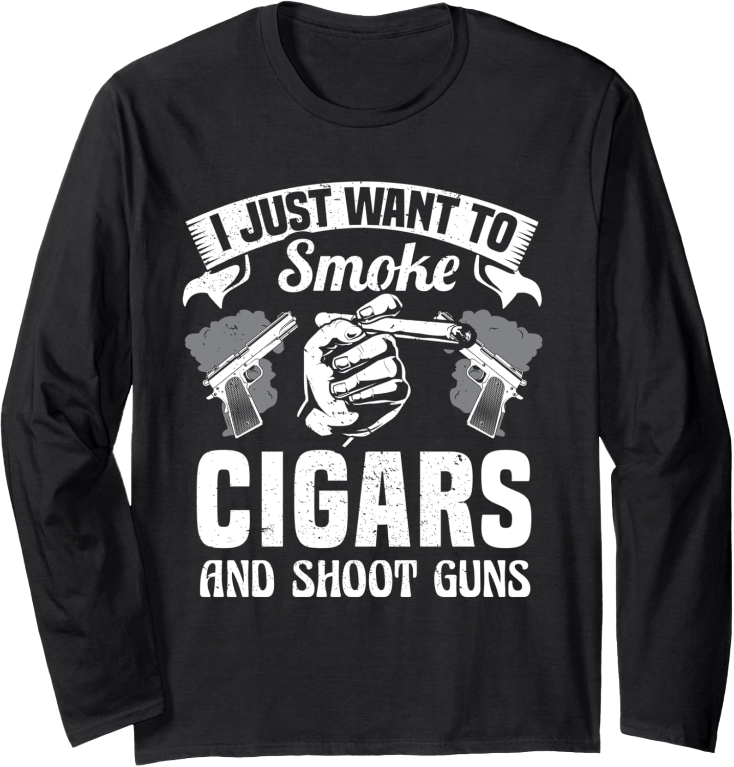 Grilling Master Cigar Smoker Grill Smoke Cigars Gun Nut Bbq Long Sleeve