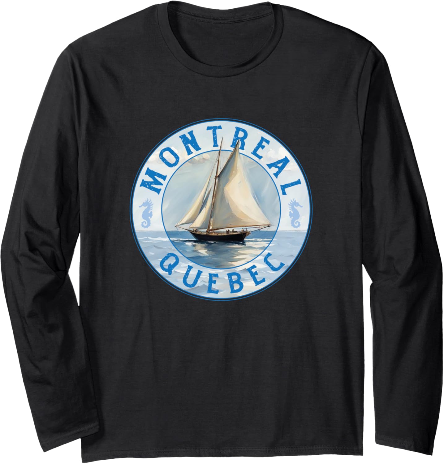 Montreal Quebec Canada Vintage Sailboat Design Long Sleeve