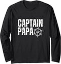 Captain Papa Funny Sailor Fishing Boating Pontoon Long